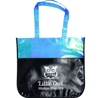 laminated PVC shopper promo tote bag iridescent