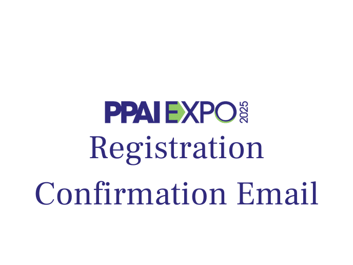 Registration Confirmation Email PPAI Promotional Products