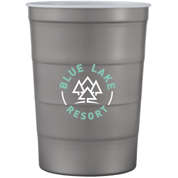 gray Recyclable Steel Chill-Cup with logo