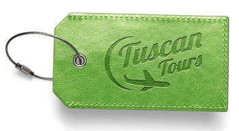 custom embossed leatherette luggage tag