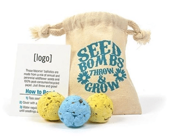 seed bombs 3-pack with custom bag & card