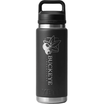 black YETI water bottle with custom logo