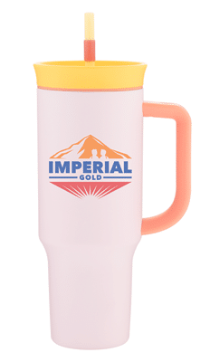 candy-colored owala 40-oz. tumbler with handle, straw and custom logo