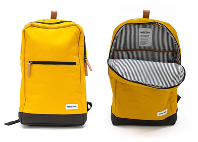 Made Free - Urban Pack Mini AW - mustard exterior & striped interior