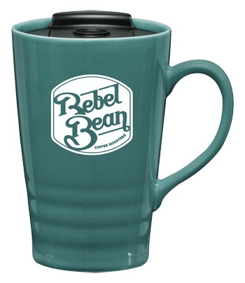 tall ceramic mug with custom logo - restaurant advertising