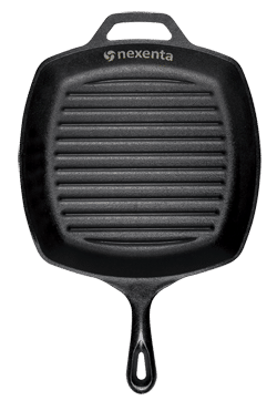 branded square Lodge cast iron grilling pan