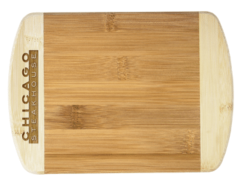 8-Inch 2-Tone Bamboo Cutting Board with laser engraved logo