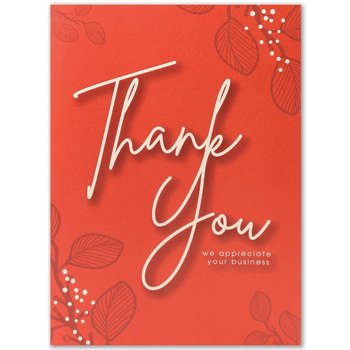 red thank you card