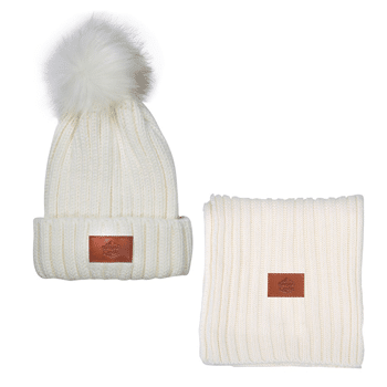 White Castle white knit hat and scarf set - 2023 holiday merch