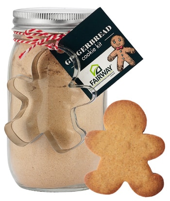 gingerbread cookie kit - Mason jar with cookie cutter and custom gift tag