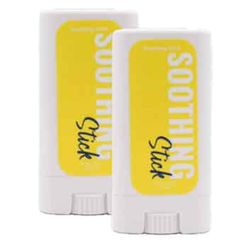 two skin-soothing sticks with customizable labels